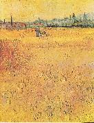 Vincent Van Gogh Wheat field with View of Arles France oil painting artist